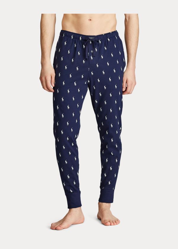 Ralph Lauren Allover Pony Bavlněné Jogger Tmavě Blankyt Bílé | TO6oVbUJ