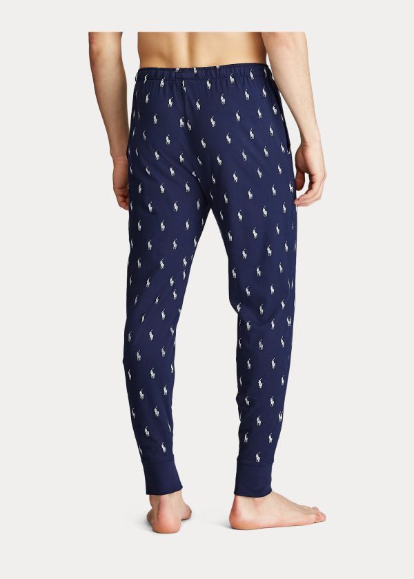 Ralph Lauren Allover Pony Bavlněné Jogger Tmavě Blankyt Bílé | TO6oVbUJ