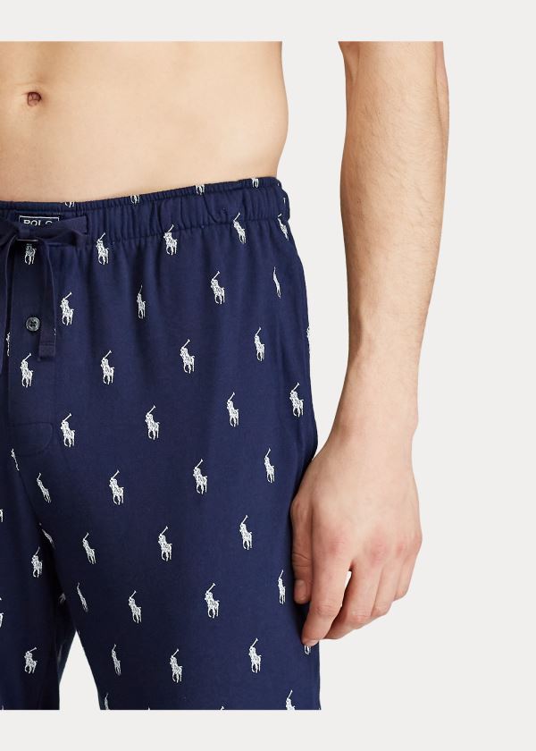 Ralph Lauren Allover Pony Bavlněné Jogger Tmavě Blankyt Bílé | TO6oVbUJ