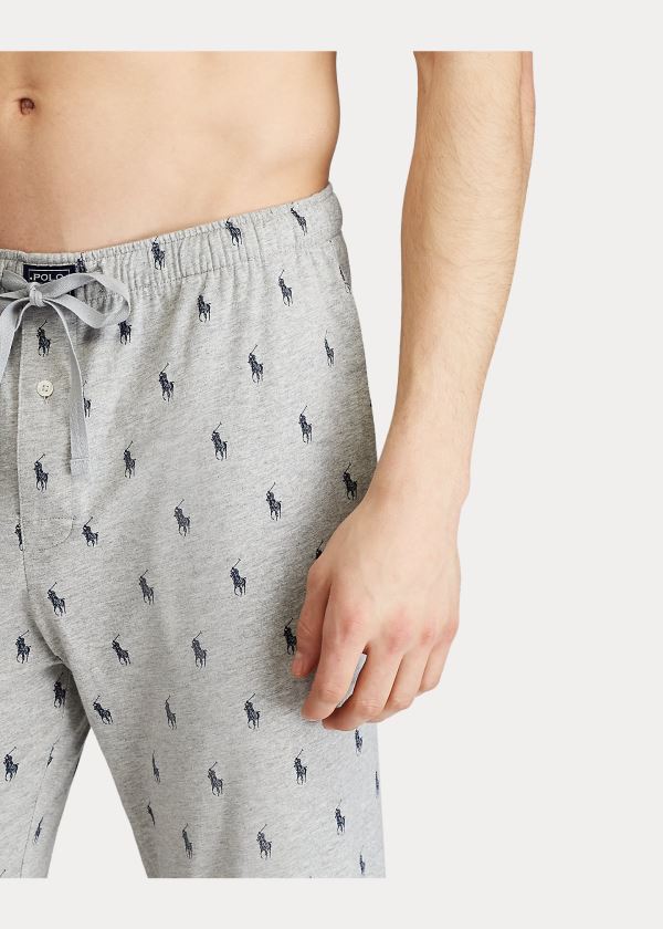 Ralph Lauren Allover Pony Bavlněné Jogger Šedé Tmavě Blankyt | jWCtugr3