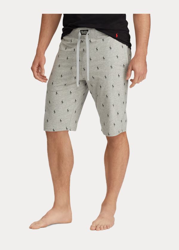 Ralph Lauren Allover Pony Pajama Krátké Šedé Tmavě Blankyt | jP41LyYc