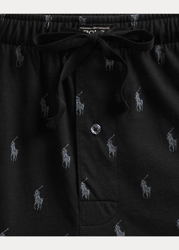 Ralph Lauren Allover Pony Pajama Krátké Černé | molPm5PT