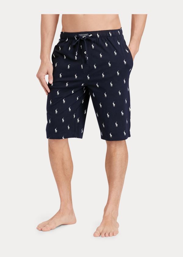 Ralph Lauren Allover Pony Pajama Krátké Tmavě Blankyt Bílé | rE0IFMs5