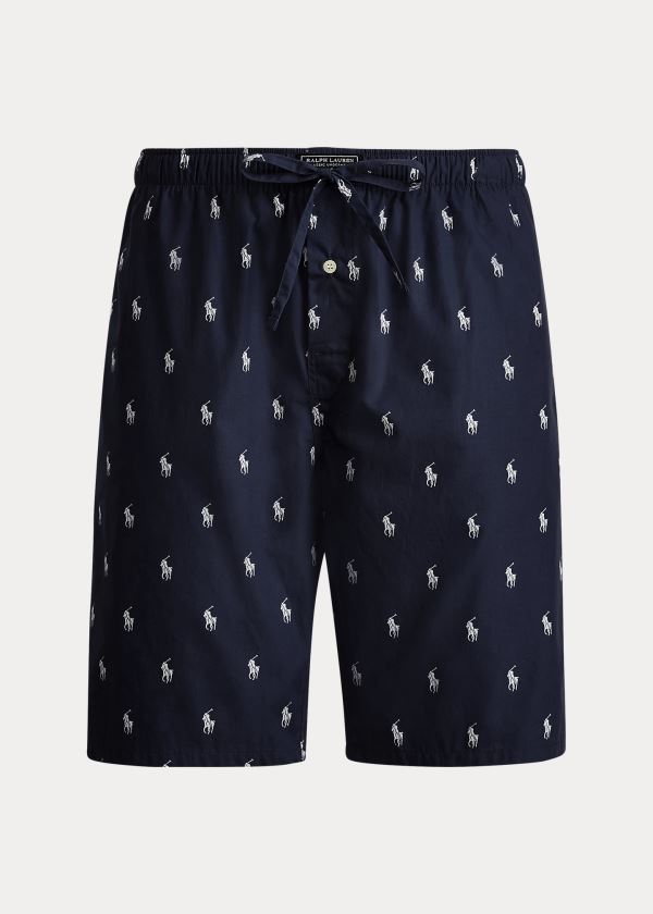 Ralph Lauren Allover Pony Pajama Krátké Tmavě Blankyt Bílé | rE0IFMs5
