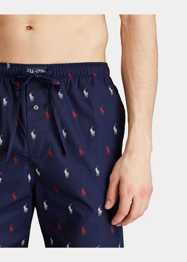 Ralph Lauren Allover Pony Pajama Pant Tmavě Blankyt Červené | 6izFIw0w