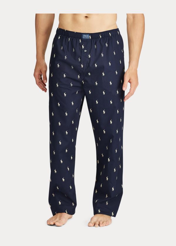 Ralph Lauren Allover Pony Sleep Pant Tmavě Blankyt Bílé | hcd8t9ya
