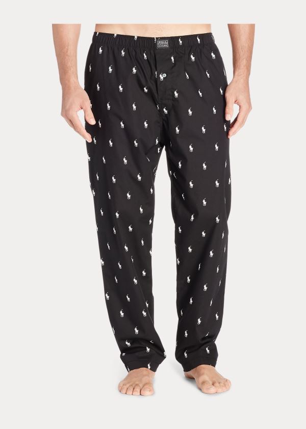 Ralph Lauren Allover Pony Sleep Pant Černé Bílé | kreRREYk