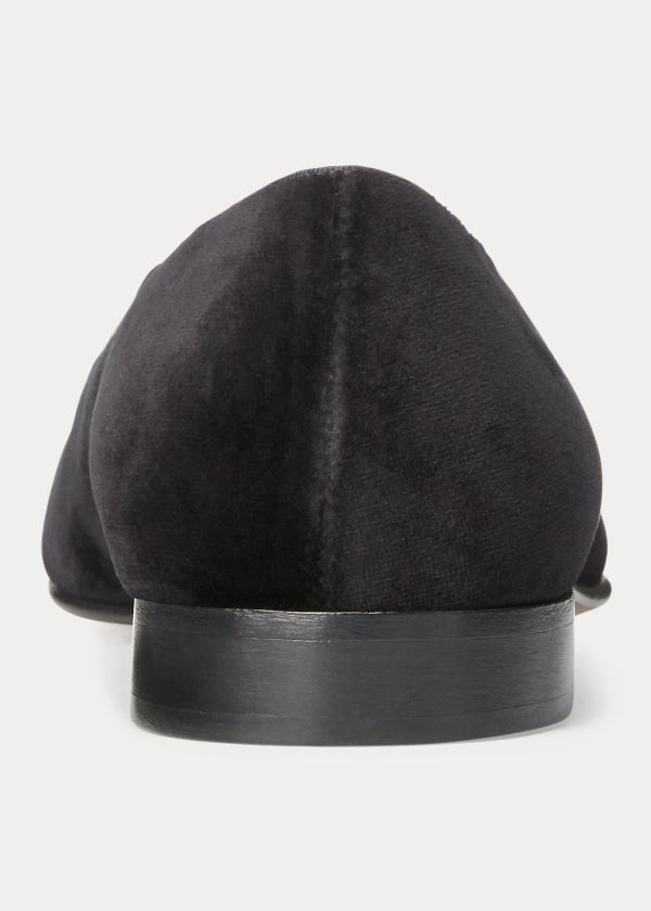 Ralph Lauren Alonzo Velvet Pantofle Černé | 76d3QWdm