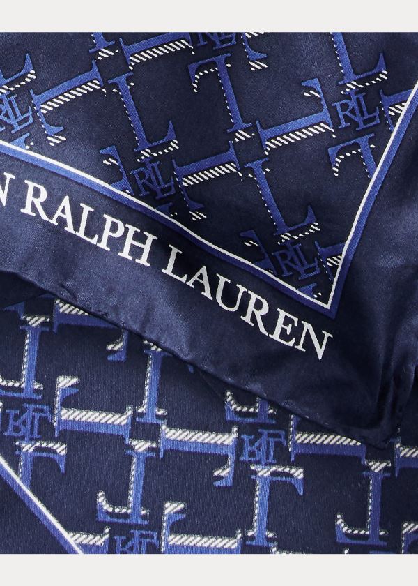 Ralph Lauren Amelia Silk Scarf Tmavě Blankyt | S7fhBTHh