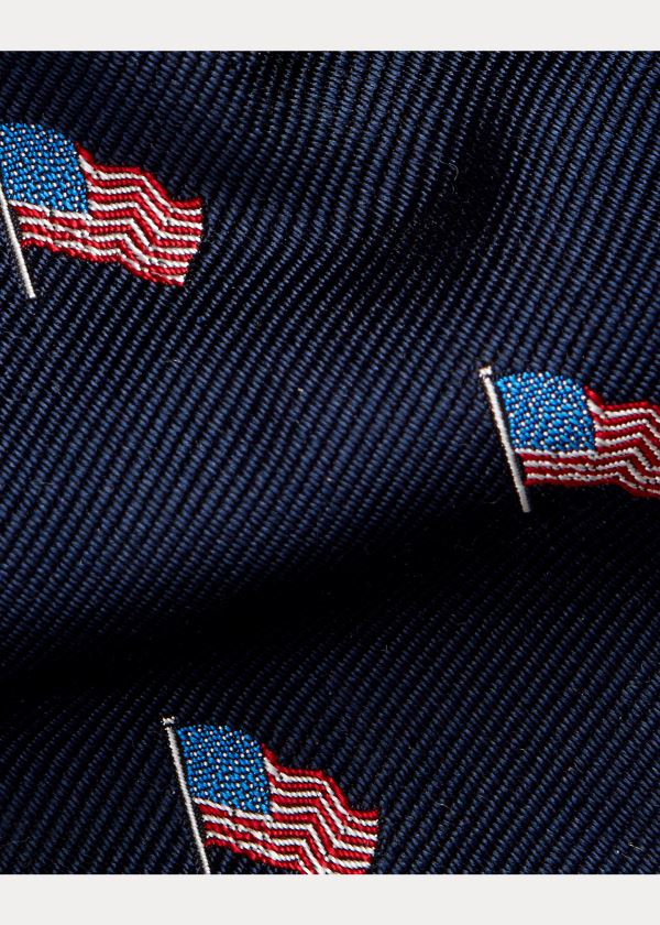 Ralph Lauren American Flag Silk Narrow Tie Tmavě Blankyt | VNaJSUbz
