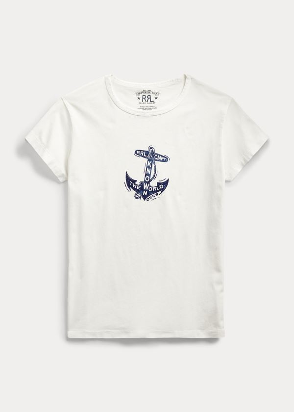 Ralph Lauren Anchor-Graphic Bavlněné Tee Béžový | y5TWrGMu