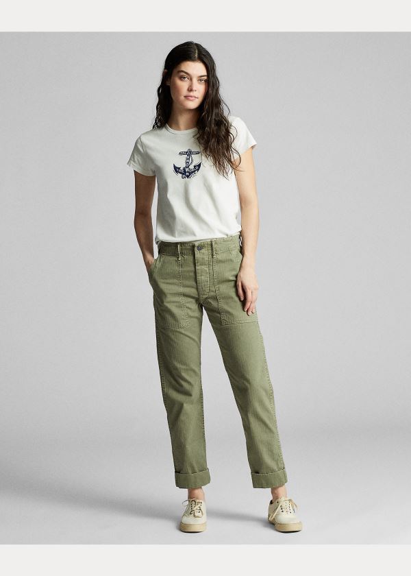 Ralph Lauren Anchor-Graphic Bavlněné Tee Béžový | y5TWrGMu