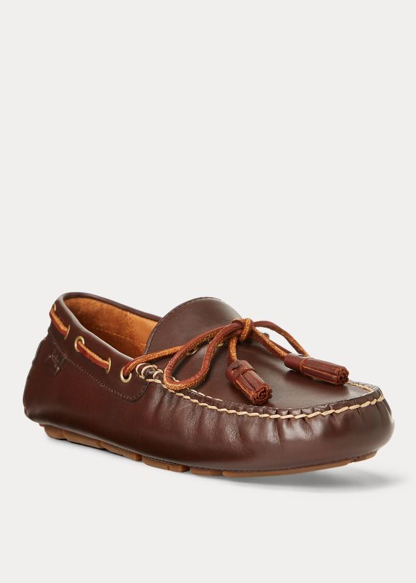 Ralph Lauren Anders Tasseled Læder Driver Hnědé | SRSgyfCX