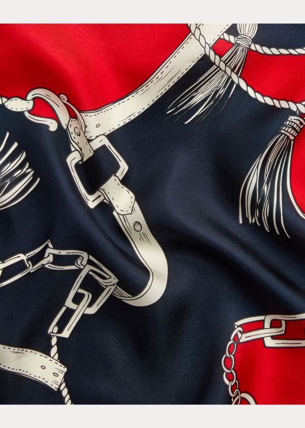 Ralph Lauren Angelina Silk Scarf Červené Černé Viacfarebný | qP2Jb8Hu