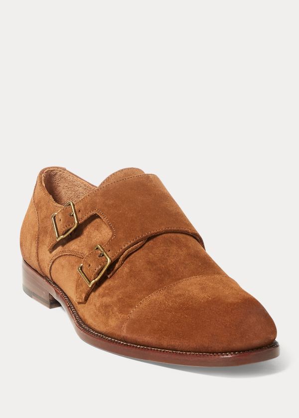 Ralph Lauren Ardenall Semišové Monk-Páskové Shoe Hnědé | QiMqR9Sa