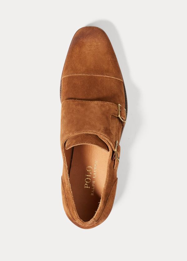 Ralph Lauren Ardenall Semišové Monk-Páskové Shoe Hnědé | QiMqR9Sa