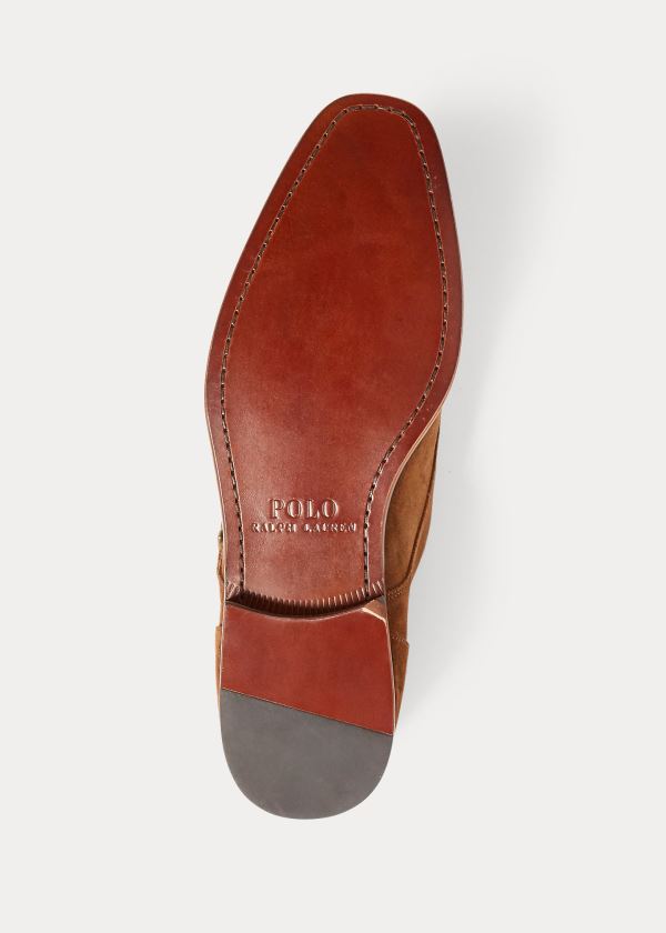 Ralph Lauren Ardenall Semišové Monk-Páskové Shoe Hnědé | QiMqR9Sa