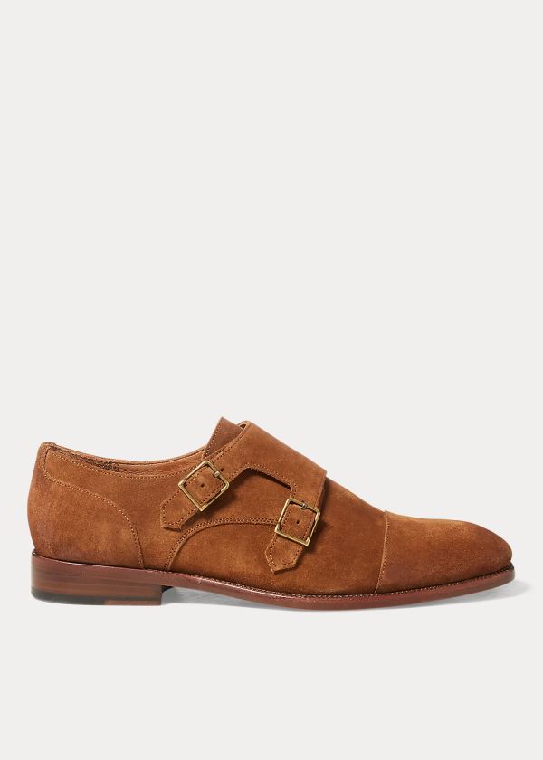 Ralph Lauren Ardenall Semišové Monk-Páskové Shoe Hnědé | QiMqR9Sa