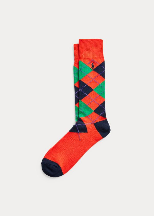Ralph Lauren Argyle Šaty Socks Oranžové | SQHg4N1f