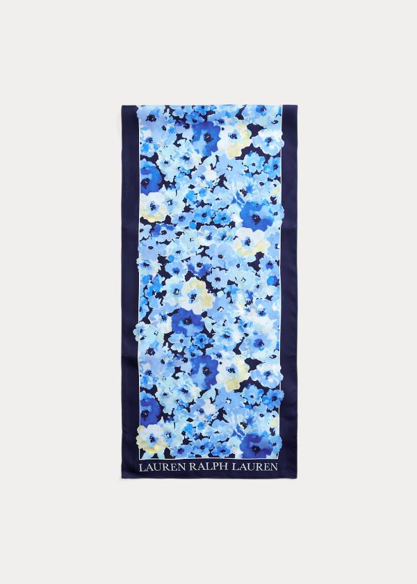 Ralph Lauren Aria Silk Scarf Tmavě Blankyt | CtpxaU0u
