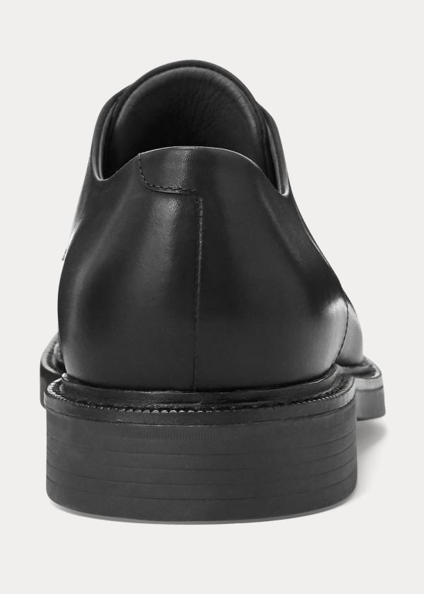 Ralph Lauren Asher Læder Cap Špicí Shoe Černé | QbIVHDTQ