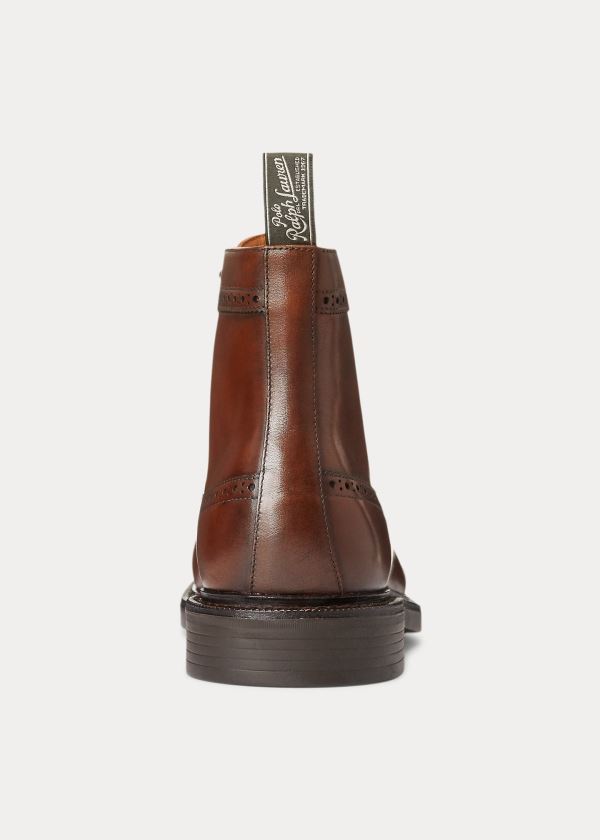 Ralph Lauren Asher Læder Wingtip Boot Hnědé | XoQbHeaG