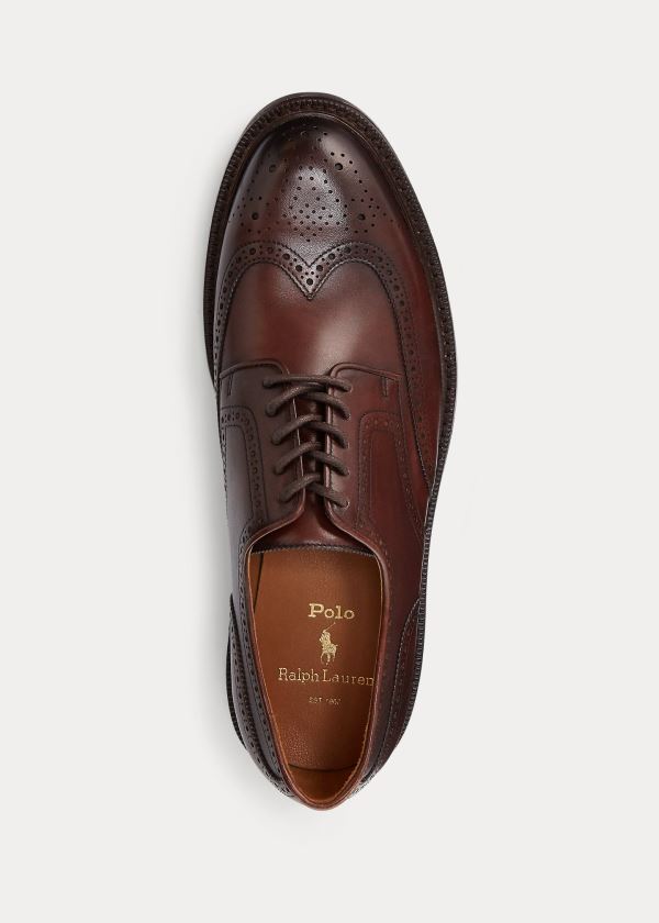 Ralph Lauren Asher Læder Wingtip Hnědé | 4JkRwmNa