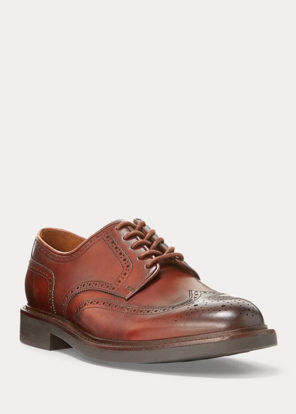 Ralph Lauren Asher Læder Wingtip Hnědé | MZOAd3Bj