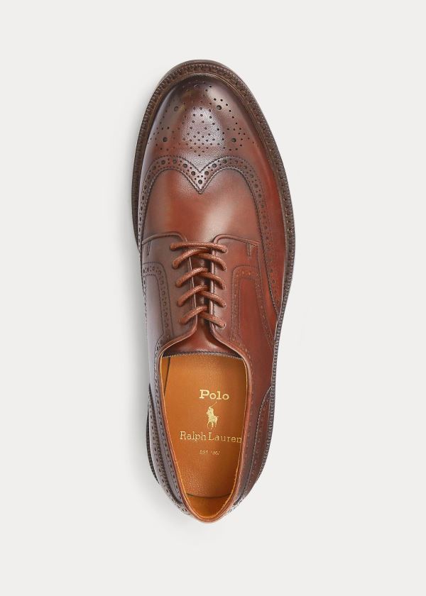Ralph Lauren Asher Læder Wingtip Hnědé | MZOAd3Bj