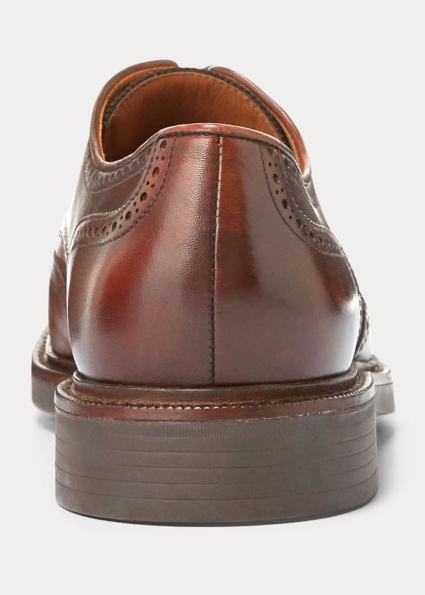 Ralph Lauren Asher Læder Wingtip Hnědé | MZOAd3Bj