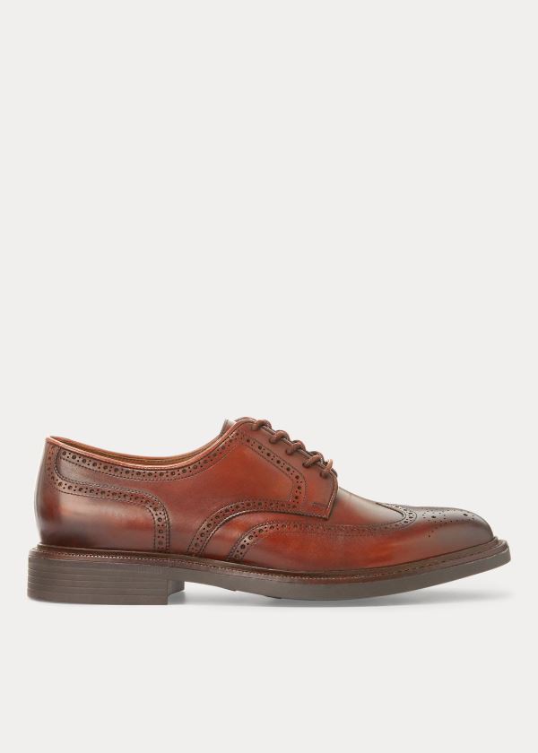 Ralph Lauren Asher Læder Wingtip Hnědé | MZOAd3Bj