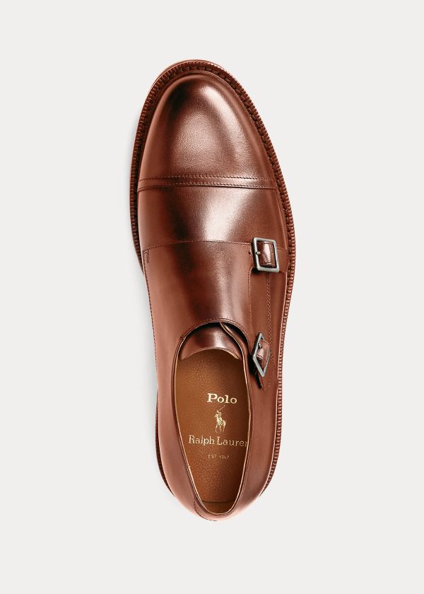 Ralph Lauren Asher Monk-Páskové Shoe Hnědé | fsPkNCpE