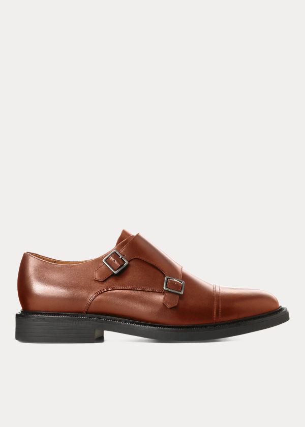 Ralph Lauren Asher Monk-Páskové Shoe Hnědé | fsPkNCpE