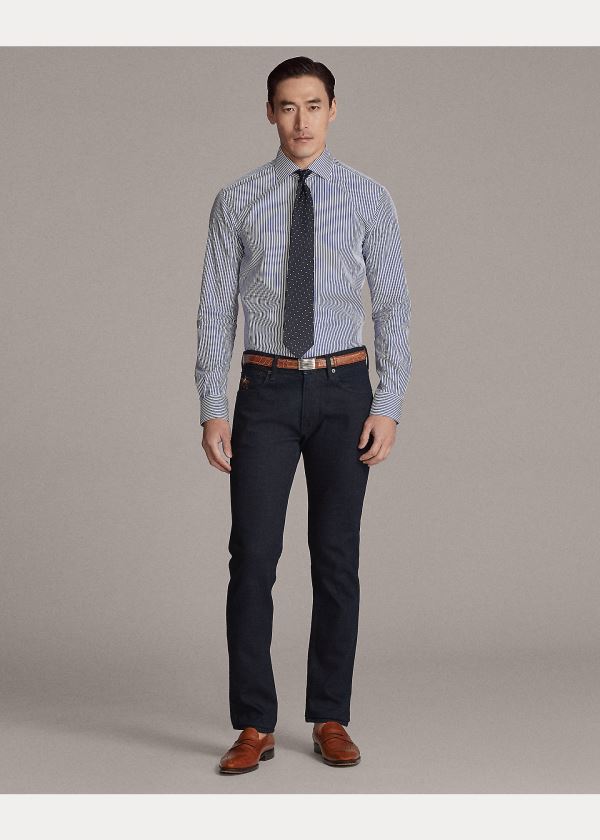 Ralph Lauren Aston Fine-Striped Shirt Blankyt Bílé | FSD2NMQP