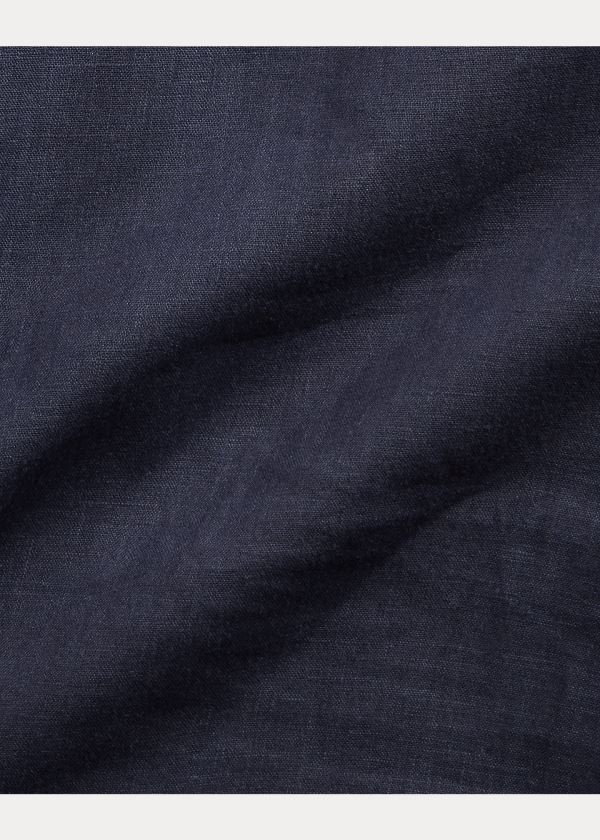 Ralph Lauren Aston Linen Sportovní Shirt Tmavě Blankyt | 25GRuKIn