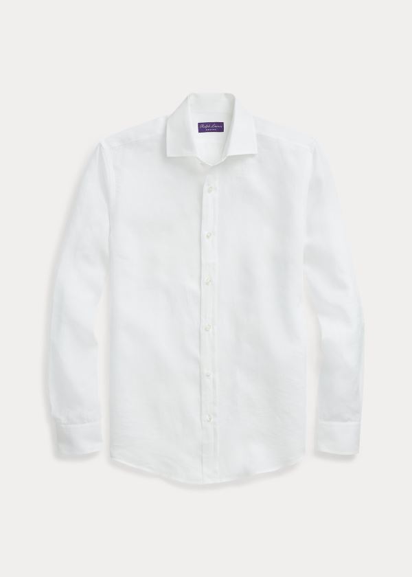 Ralph Lauren Aston Linen Sportovní Shirt Bílé | daNKcu4o