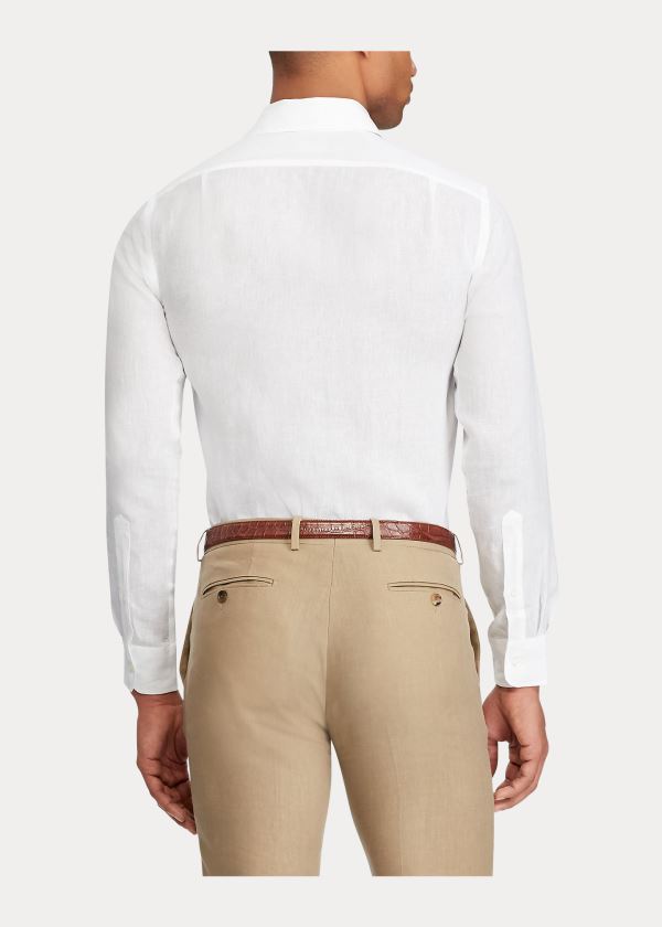 Ralph Lauren Aston Linen Sportovní Shirt Bílé | daNKcu4o