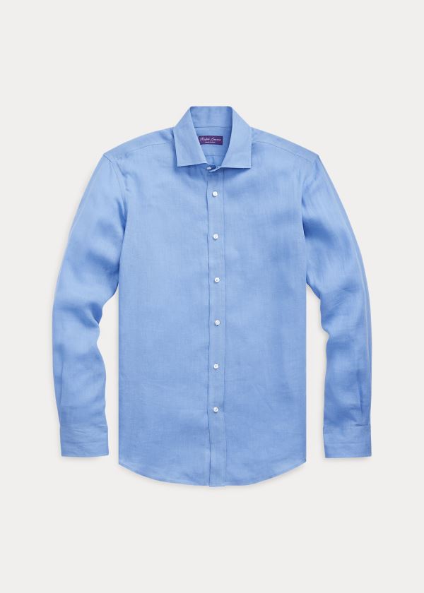 Ralph Lauren Aston Linen Sportovní Shirt Blankyt | lj26rOJe