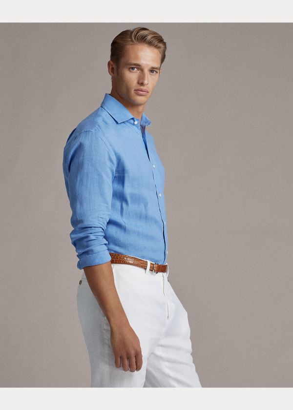 Ralph Lauren Aston Linen Sportovní Shirt Blankyt | lj26rOJe