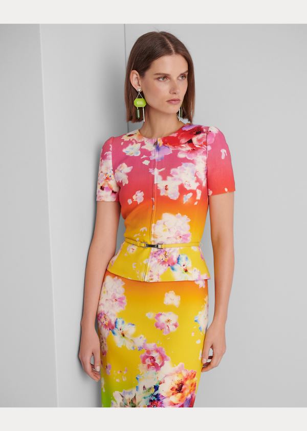 Ralph Lauren Azalea Floral Jacket Růžové Žluté Zelene | ovz165Vi
