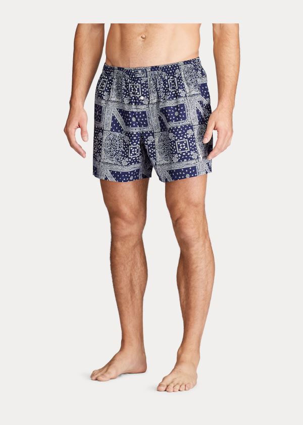 Ralph Lauren Bandanna-Print Bavlněné Boxerské Tmavě Blankyt Viacfarebný Krém | cKLV9WrB