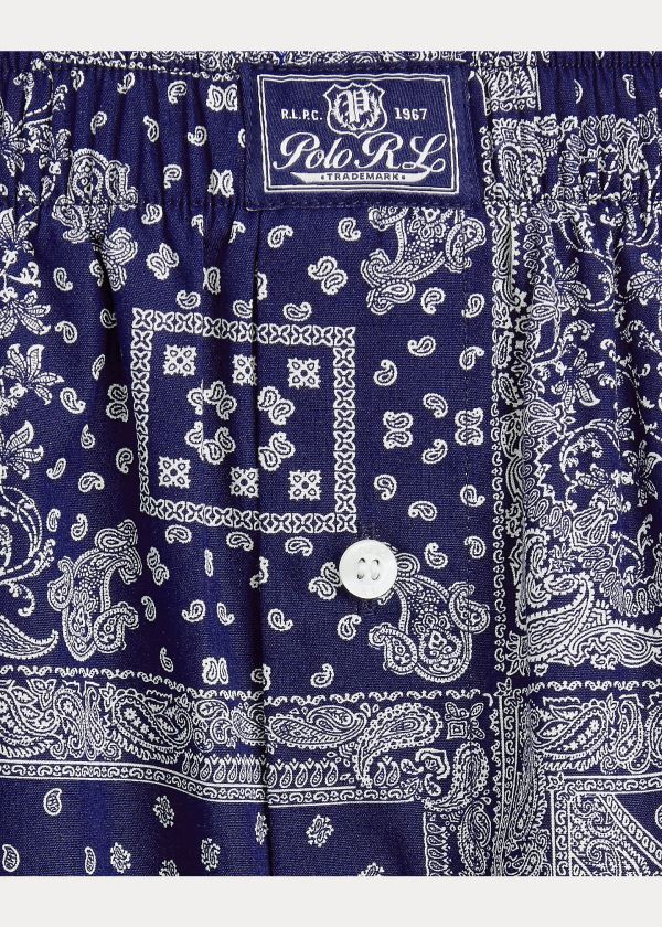 Ralph Lauren Bandanna-Print Bavlněné Boxerské Tmavě Blankyt Viacfarebný Krém | cKLV9WrB