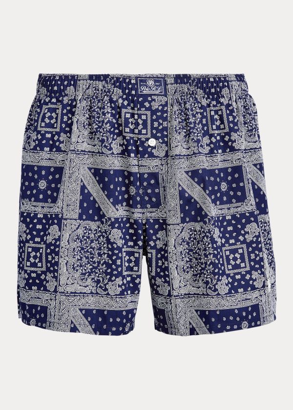 Ralph Lauren Bandanna-Print Bavlněné Boxerské Tmavě Blankyt Viacfarebný Krém | cKLV9WrB
