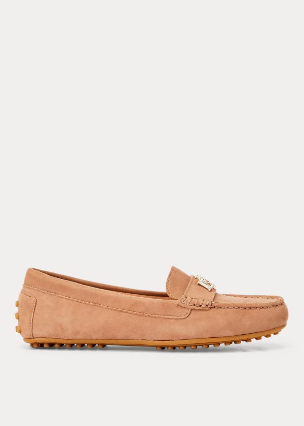 Ralph Lauren Barnsbury Semišové Loafer Hnědožlutý | y8kvAFa1