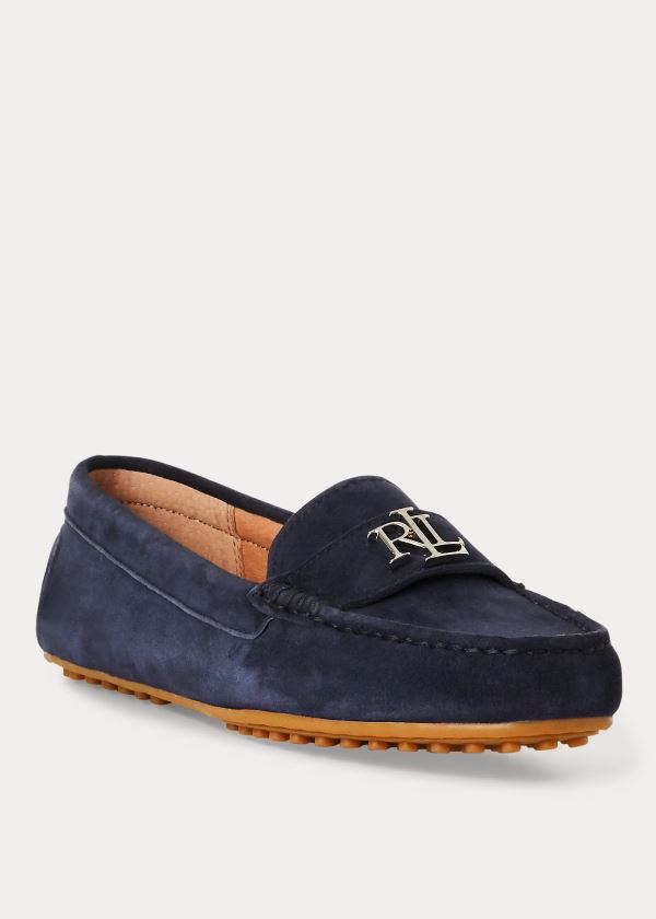 Ralph Lauren Barnsbury Semišové Loafer Tmavě Blankyt | n5ZcwuMr