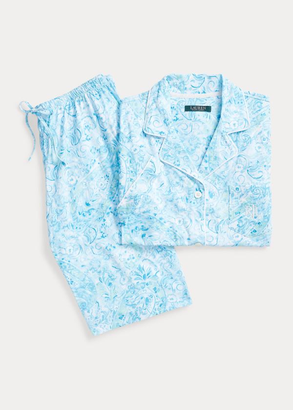 Ralph Lauren Bavlněné Bermuda PJ Set Blankyt | NsRLwXaT