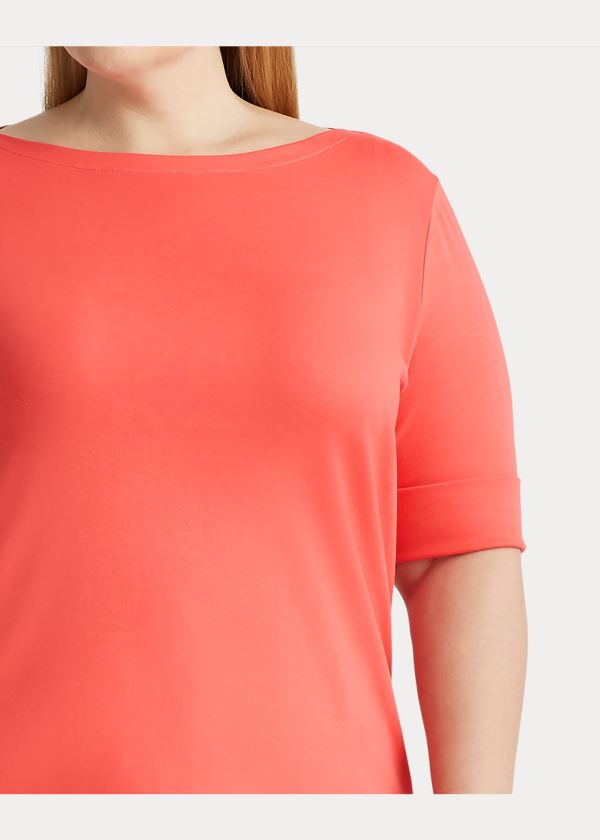 Ralph Lauren Bavlněné-Blend Boatneck Top Červené | s4LZ10Hl