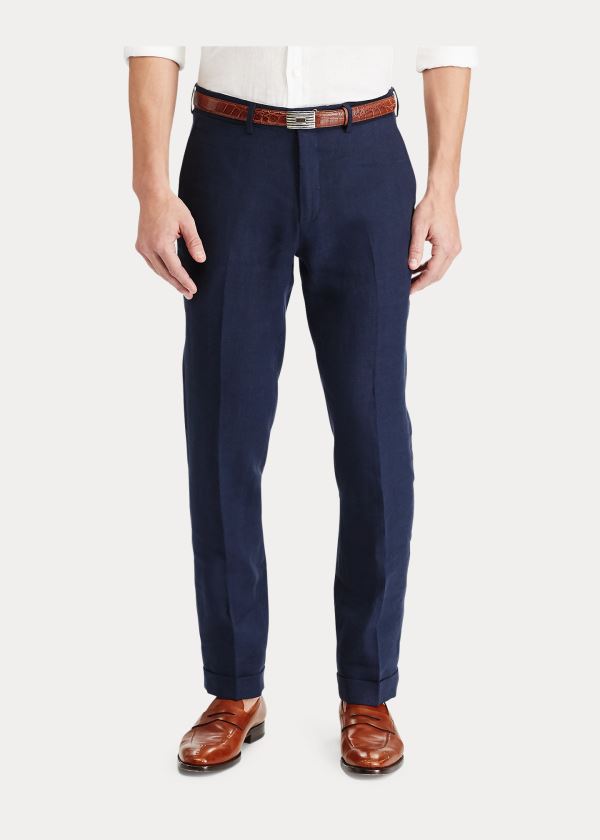 Ralph Lauren Bavlněné-Blend Chino Tmavě Blankyt | HHWSue37