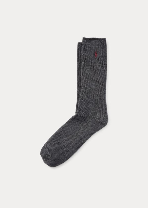 Ralph Lauren Bavlněné-Blend Crew Socks Tmavě Šedé | wnuUcF3A