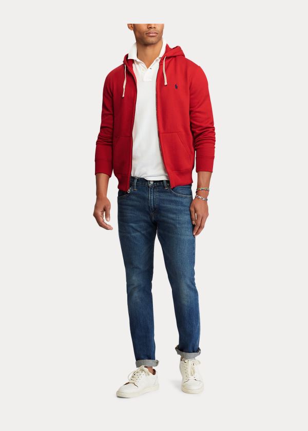 Ralph Lauren Bavlněné-Blend-Fleece Hoodie Červené | Nhz2IuVM